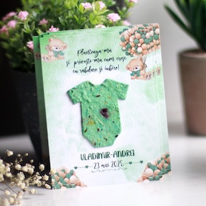 Plantable communion favors with seeds & petals - Love grows - 10 Baby romper with flower seeds and petals