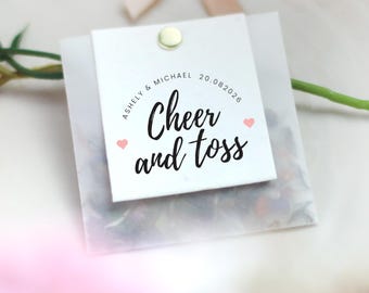 Biodegradable confetti bag with flower petals and seeds -  Set of 10 Eco Wedding Toss bag