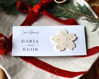 Eco-Friendly Plantable Wedding Favors | Personalized Heart & Flower Seed Paper | Sustainable Wedding Gifts