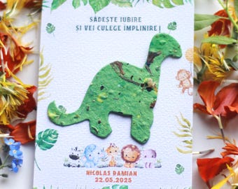 Plantable Dinosaur Party Favors: Eco-Friendly Seed Paper Gifts (Set of 10)