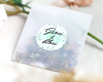 Biodegradable confetti bag with flower petals and seeds -  Set of 10 Glassine Eco Wedding Toss bag
