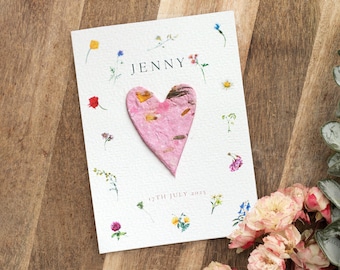 Personalized Plantable Seed Paper Hearts: Eco-Friendly Wedding Favors