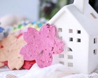 Plantable Seed Paper Flowers: Artisanal Wedding Favors, Recycled Botanical Paper