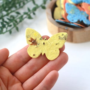 Mariposas de papel con semillas y pétalos - Mariposa de papel con 10 semillas - Recuerdos troquelados - Deja que el amor crezca - Recuerdos de boda con confeti plantables