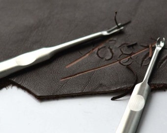 Set of 2pcs Skiving | Groover |U and V Leather Tool Kit | Edge Beveler | Leathercraft | Leather Carving Tool Set