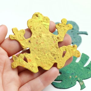 Grenouille en papier à planter avec graines et pétales - Laissez l'amour s'épanouir et grandir - 10 pcs Cadeaux de mariage en papier à planter - Papier grenouille tropicale