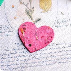 Plantable hearts with seeds & petals - Seed paper hearts  - Let love grow - plantable  party favors - Wildflower paper hearts