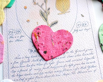 Wildflower Seed Paper Hearts: Plantable Party Favors - 15 Pack