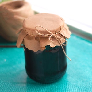 Coperchi per barattoli di marmellata / Coperchi per marmellata in carta kraft / Coperchi rustici in carta kraft / Coperchi per barattoli di gelatina / Coperchi per barattoli di conserve artigianali
