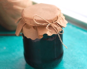 Tapas para tarros de mermelada / Tapas de papel kraft para mermelada / Tapa rústica de papel kraft para tapa de tarro de mermelada / Tapas artesanales para tarros de conserva