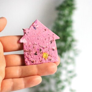 Casa piantumabile con semi e petali - Piccola casa di carta con 10 semi - Casa dolce casa - Lascia che l'amore cresca - Decorazioni nuziali piantumabili