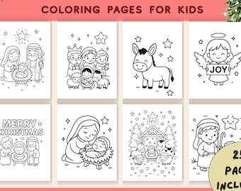 25 Nativity Coloring Pages for Kids Christian Christmas Activity Printable