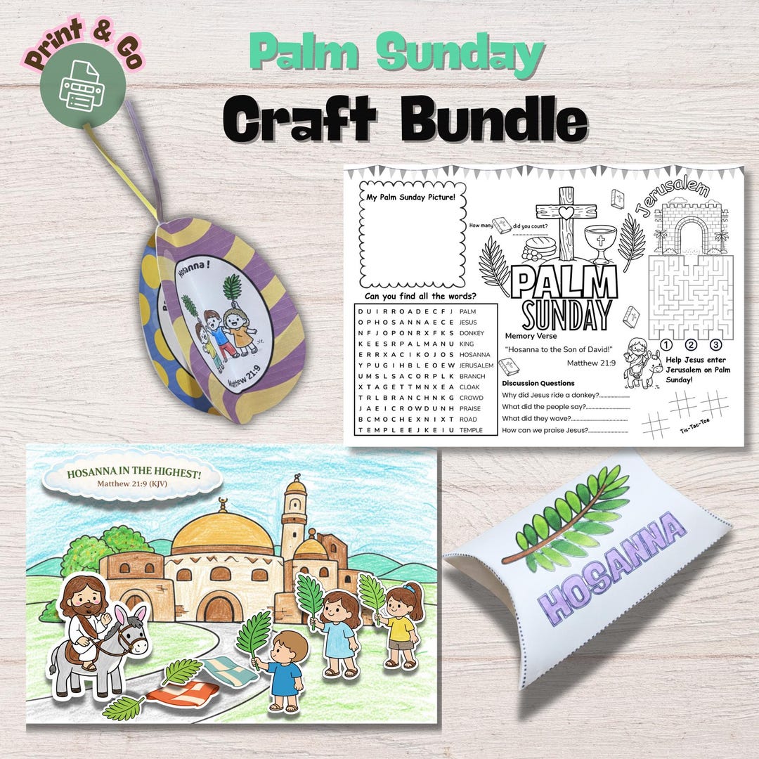 Palm Sunday Craft Bundle for Kids |christian Holy Week Activities ...