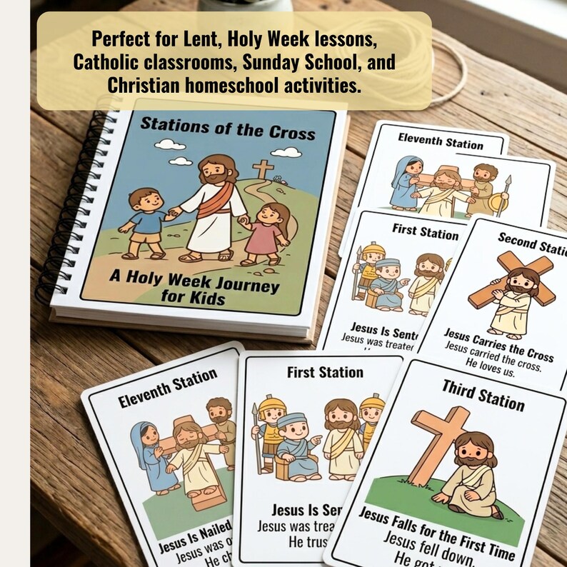 Stations of the Cross Printable for Kids | Holy Week Sunday School ...