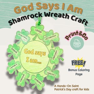 Saint Patrick’s Day Bible Craft |Shamrock Wreath Craft |   Sunday School Lesson,