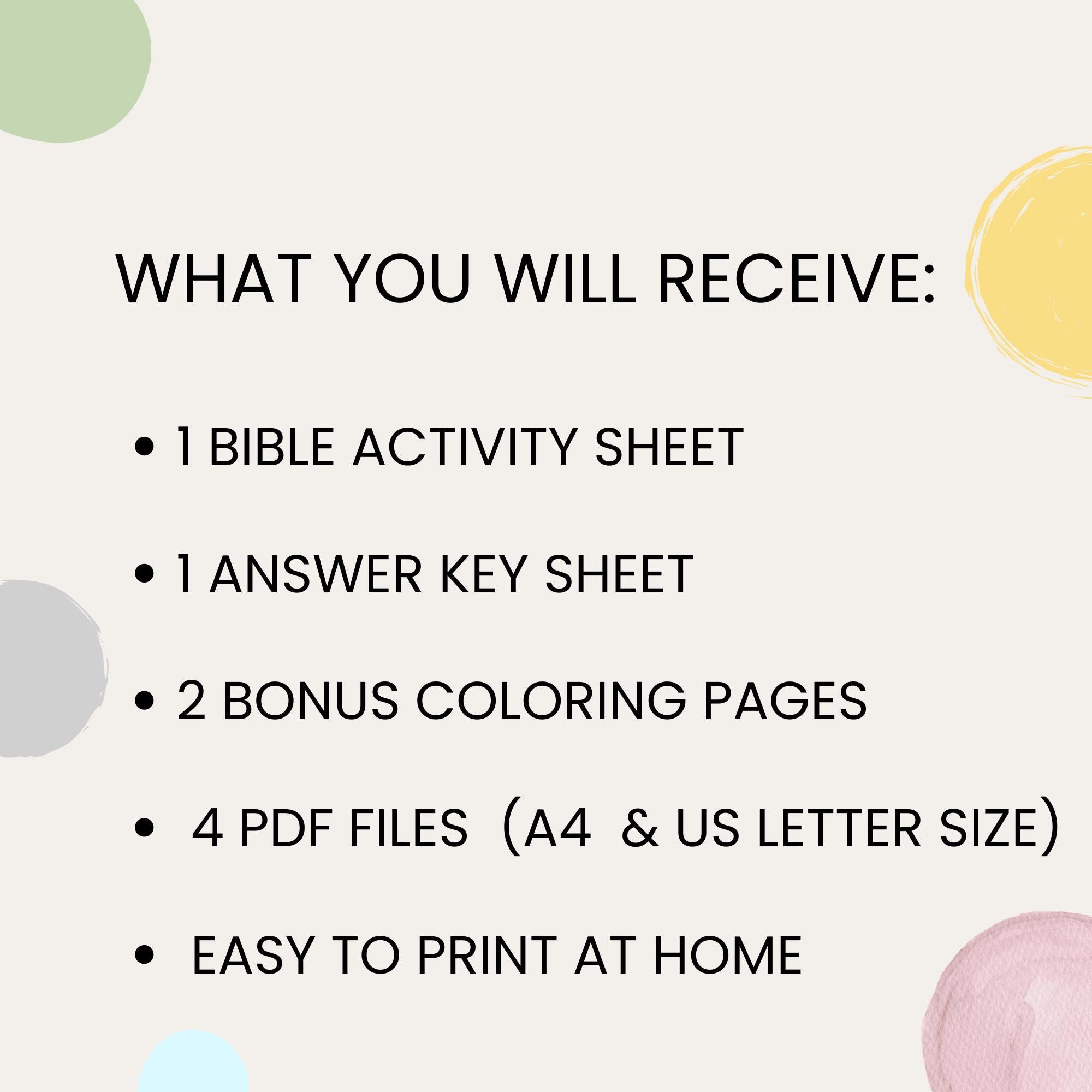 Baptism of Jesus Worksheet for Kids | Bible Activity Placemat | Sunday ...