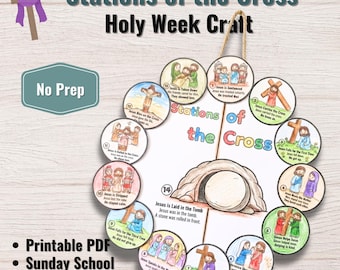 Stations of the Cross Craft | Holy Week Mobile | Sunday School Activity (Digital Download)