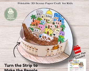 Joshua and the Walls of Jericho Craft Bible Activity for Kids Interactive Sunday School  PDF