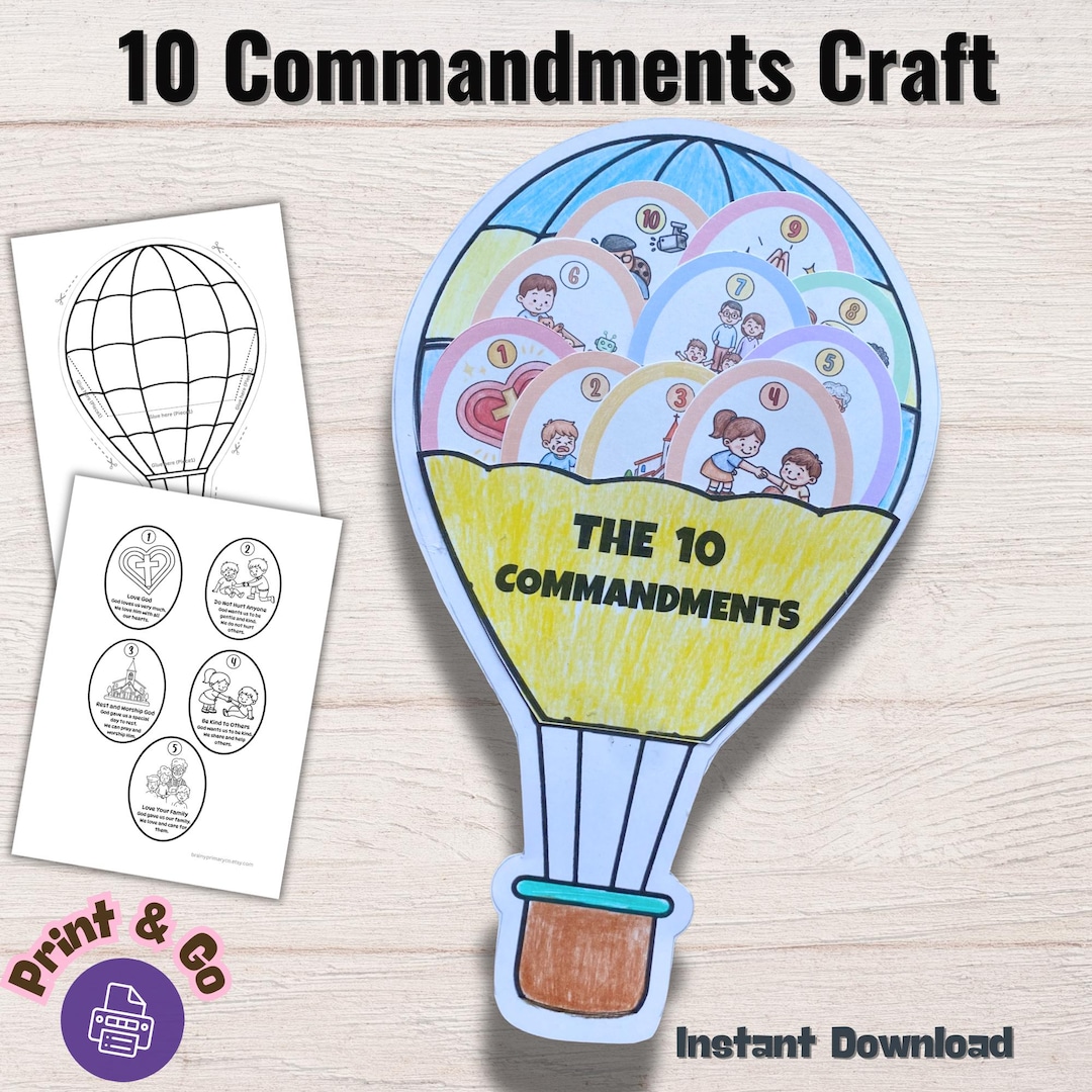 10 Commandments Craft for Kids, Bible Activity Sunday School Craft ...