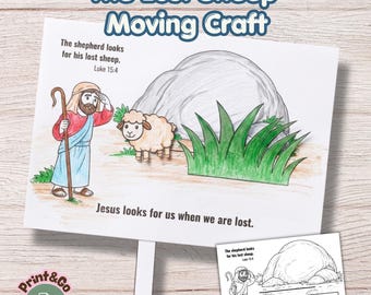 The Lost Sheep Moving Craft | Luke 15:4 Bible Story Activity for Kids (Digital Download)