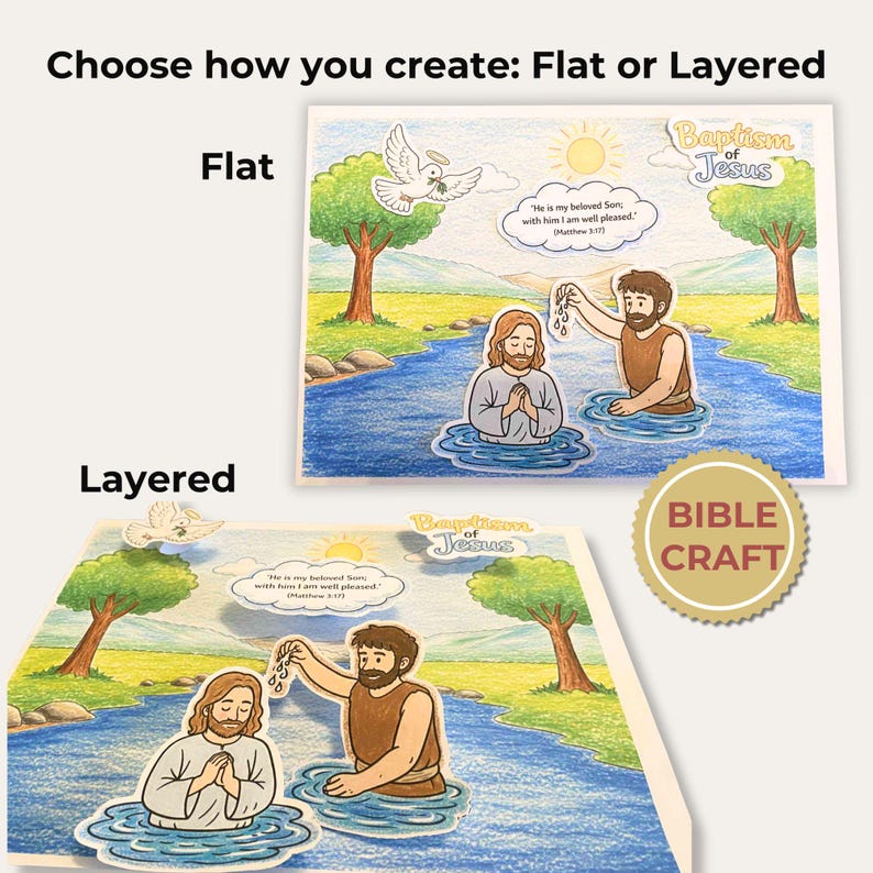 Baptism of Jesus Cut and Paste Activity | Bible Craft | Sunday School ...