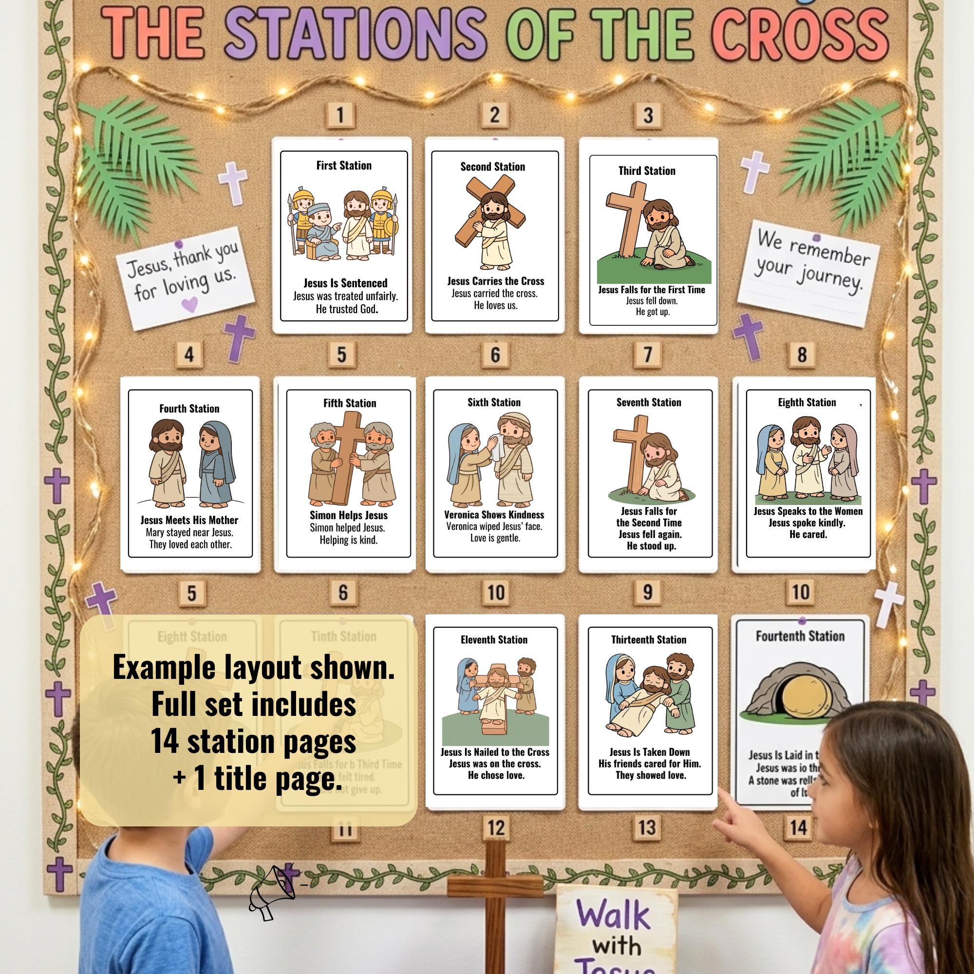 Stations of the Cross Printable for Kids | Holy Week Sunday School ...