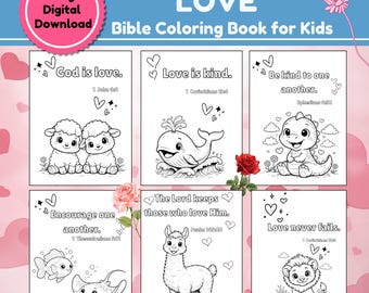 Páginas para colorear de la Biblia de San Valentín para niños. Enseñando el amor de Dios a los niños de la escuela dominical.