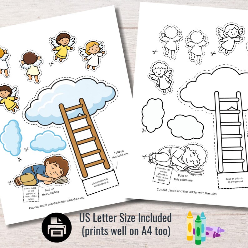 Jacob’s Ladder 3D Paper Craft for Kids, Bible Activity Sunday School ...
