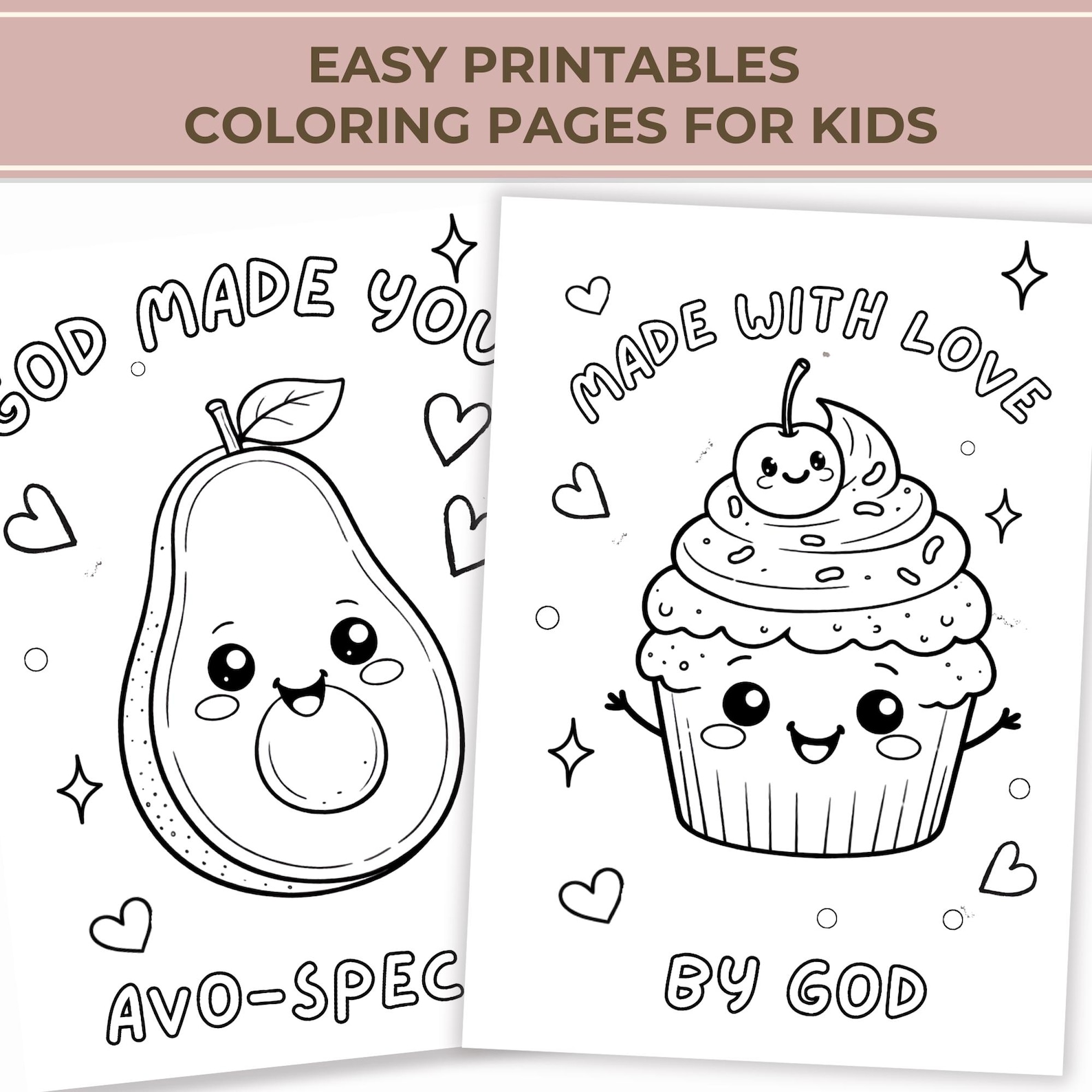 Christian Valentine Coloring Pages for Kids God’s Love Food Set - Etsy