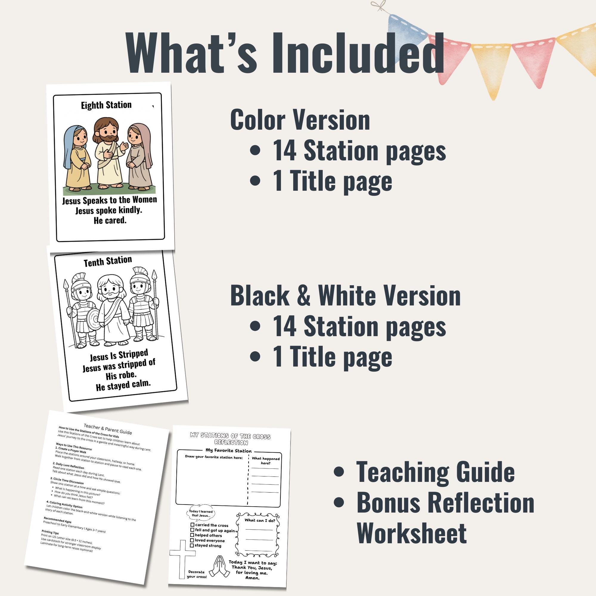 Stations of the Cross Printable for Kids | Holy Week Sunday School ...