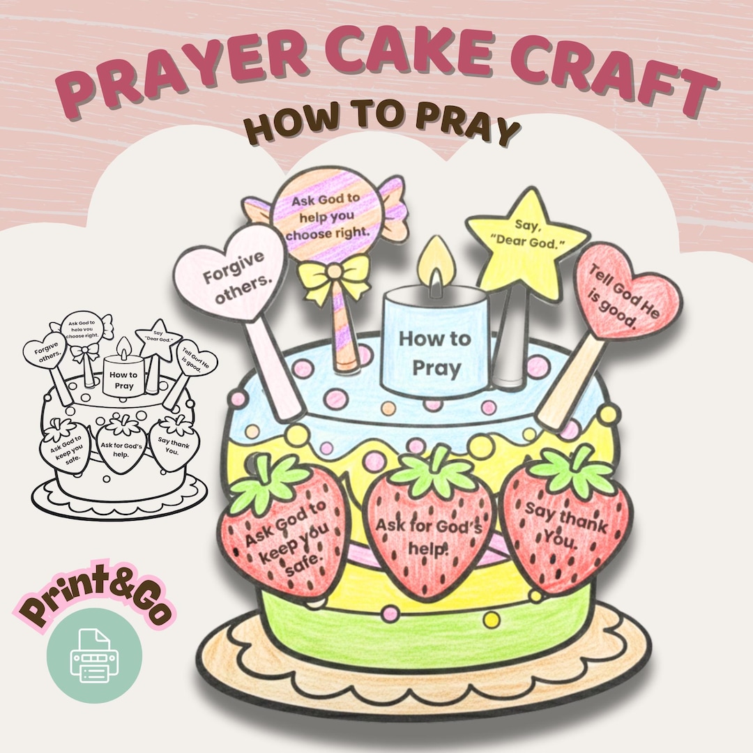 How to Pray Craft for Kids Christian Sunday School Activity Prayer Cake ...