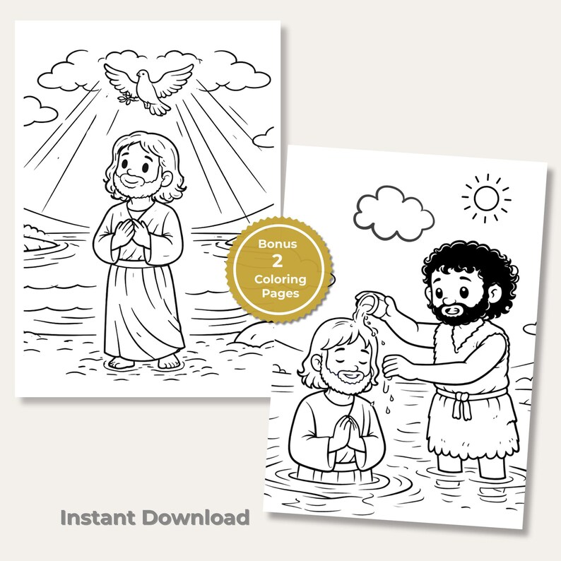 The Baptism of Jesus Mini Book for Kids | Bible Story Printable ...