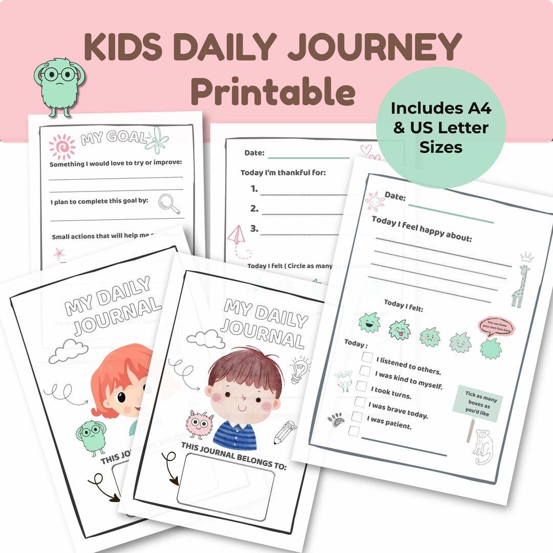 Kids Daily Journal Printable | Child Reflection | Digital Download Pdf ...