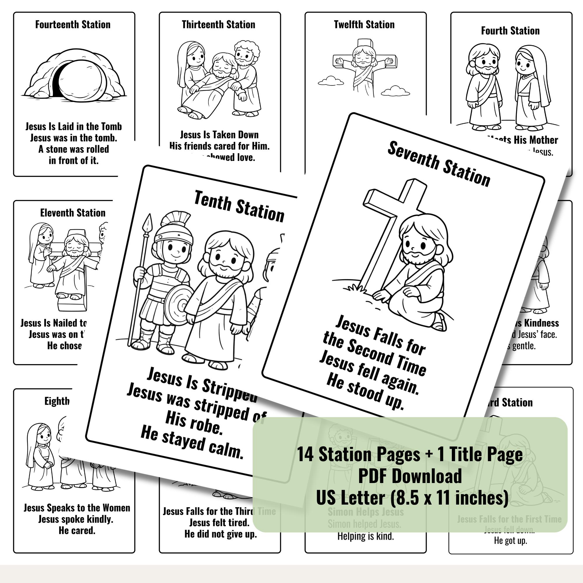 Stations of the Cross Printable for Kids | Holy Week Sunday School ...