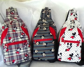 Unisex Handmade Disney Mickey Mouse Retro Sling bag 6Prints, Please Specify.