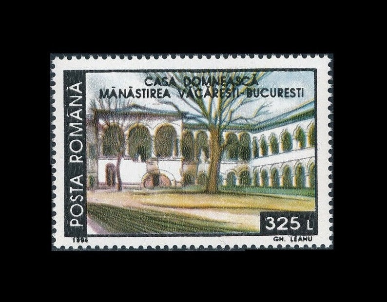 1994 Romania Postage Stamps / Historical Buildings Now Demolished / Cathedral, Opera House, Monastery, Church / Collage Fodder, Shadow Box image 4