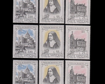 100e anniversaire de Sainte-Thérèse en 1973, Vatican : timbres-poste