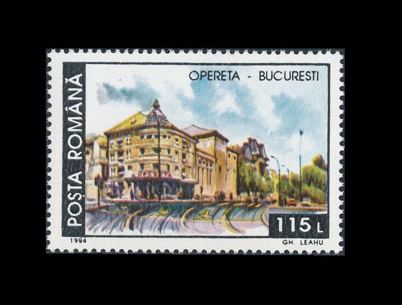 1994 Romania Postage Stamps / Historical Buildings Now Demolished / Cathedral, Opera House, Monastery, Church / Collage Fodder, Shadow Box image 6