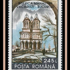 1994 Romania Postage Stamps / Historical Buildings Now Demolished / Cathedral, Opera House, Monastery, Church / Collage Fodder, Shadow Box image 9
