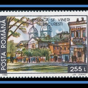 1994 Romania Postage Stamps / Historical Buildings Now Demolished / Cathedral, Opera House, Monastery, Church / Collage Fodder, Shadow Box image 8