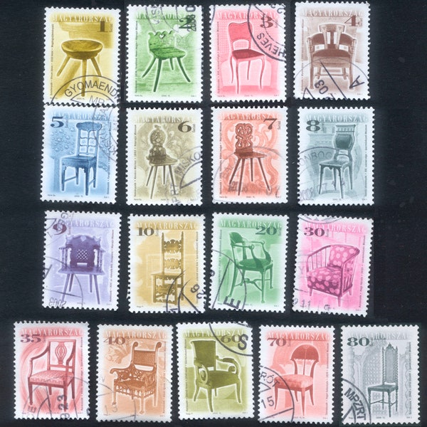 Wonderful Chair Briefmarken aus Ungarn / Altered Bücher, Kunsthandwerk, ATC, Junk Journal, Scrapbooking, Kartenherstellung / Möbeldesign