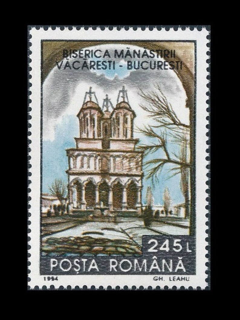 1994 Romania Postage Stamps / Historical Buildings Now Demolished / Cathedral, Opera House, Monastery, Church / Collage Fodder, Shadow Box image 5