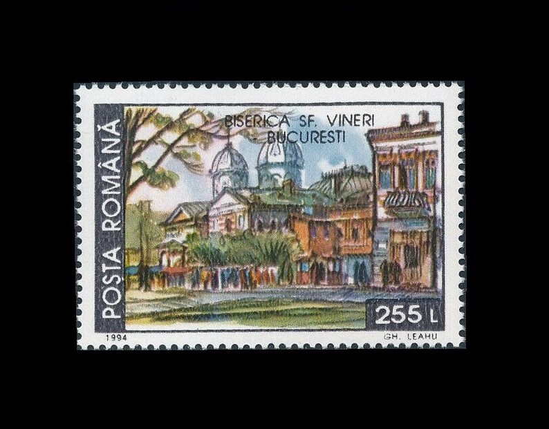 1994 Romania Postage Stamps / Historical Buildings Now Demolished / Cathedral, Opera House, Monastery, Church / Collage Fodder, Shadow Box image 3