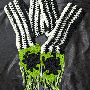 Beetlejuice Inspired Crochet Scarf