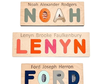 Personalisiertes Holz Puzzle für Babys Kleinkinder - Personalisiertes Namenspuzzle