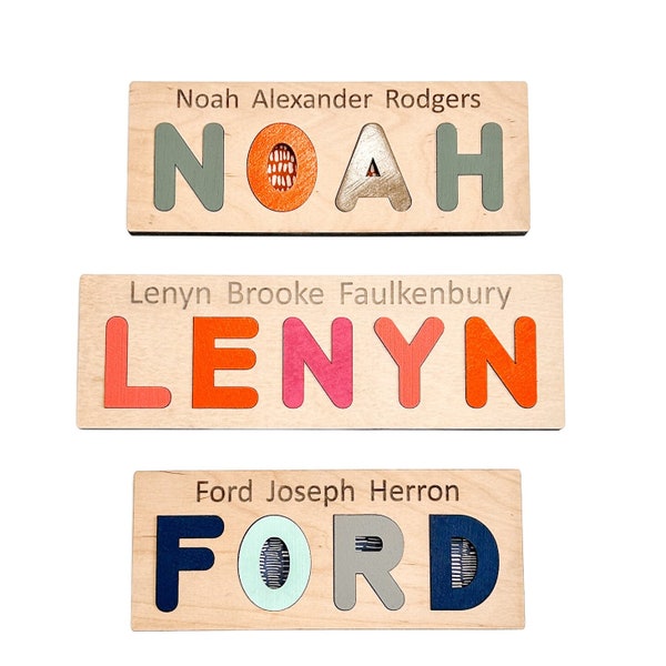 Kids Personalized Wood Puzzzle for babies toddlers - Custom Name Puzzle