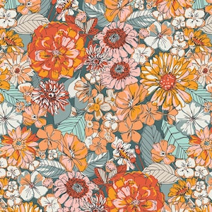 Fleuron Six floral cotton fabric - AGF Listen to your Heart quilting cotton Sold by the yard