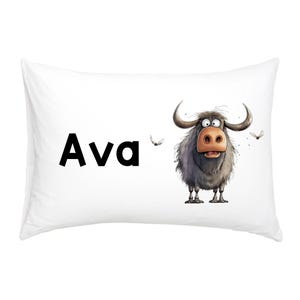 Bull Funny Animals Personalized Kids Pillowcase - custom pillowcase kids room decor