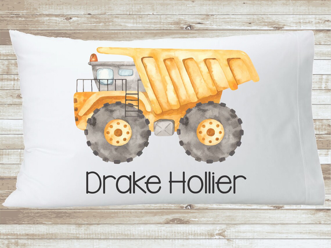 Dump Truck Pillow Case Personalized Construction Boys Room Etsy