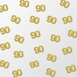 Birthday Number 90 Glitter Confetti shapes - glitter party table confetti